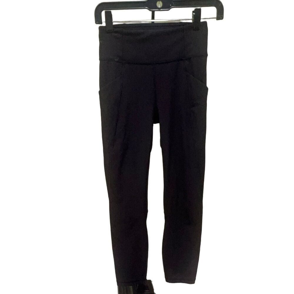 lululemon Women's Black Leggings Size 4 High Rise Pockets Yoga Gym Running